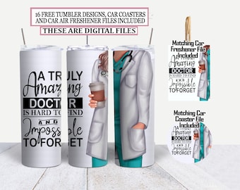 Female Doctor Tumbler Wrap Sublimation Design (Digital Download)