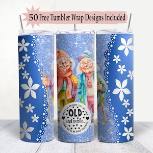 Friends Until Old and Senile Tumbler Wrap | 20 OZ Sublimation Funny Gift for Best Friend | Unique Friendship Gift Idea | Bundle