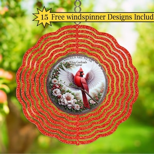 Cardinal Wind Spinner PNG: Memorial Garden Art, Bonus Designs (Digital Download