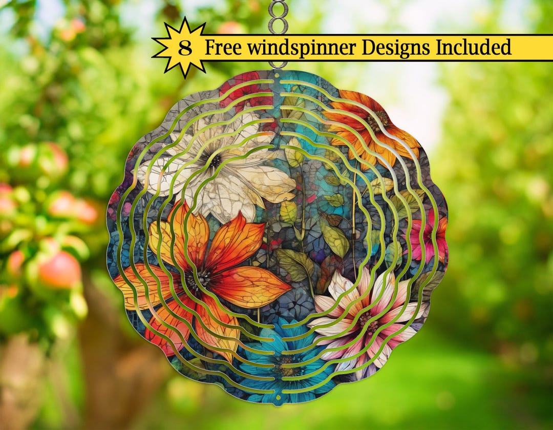 Floral Wind Spinner PNG: Wildflower Sublimation Design + 15 Bonus ...