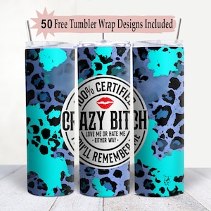 100% Bitch Funny Sarcastic Tumbler Wrap PNG Sublimation, 20 oz Skinny Tumbler, Instant Download, Sarcastic Sassy PNG, Funny Tumbler
