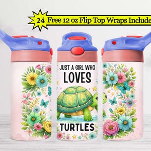 Pig 12oz Tumbler Bundle PNG, Cute Piglet Flip Top Wrap Design, Kids Sublimation Tumbler, Pink Floral Sippy Cup Wrap Digital Download