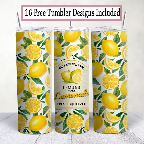 Lemonade / 20 oz tumbler wrap straight sublimation tumblers wrap design, png