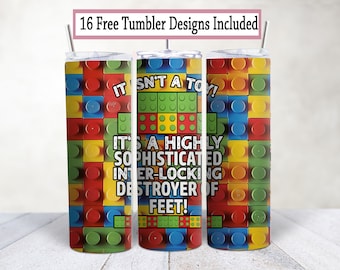 Building Blocks Tumbler Wrap: Destroyer of Feet Design (PNG, PDF)