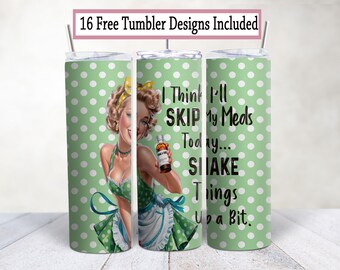 Retro Housewife Tumbler Wrap: Sarcastic Sublimation Design (Digital Download PNG)