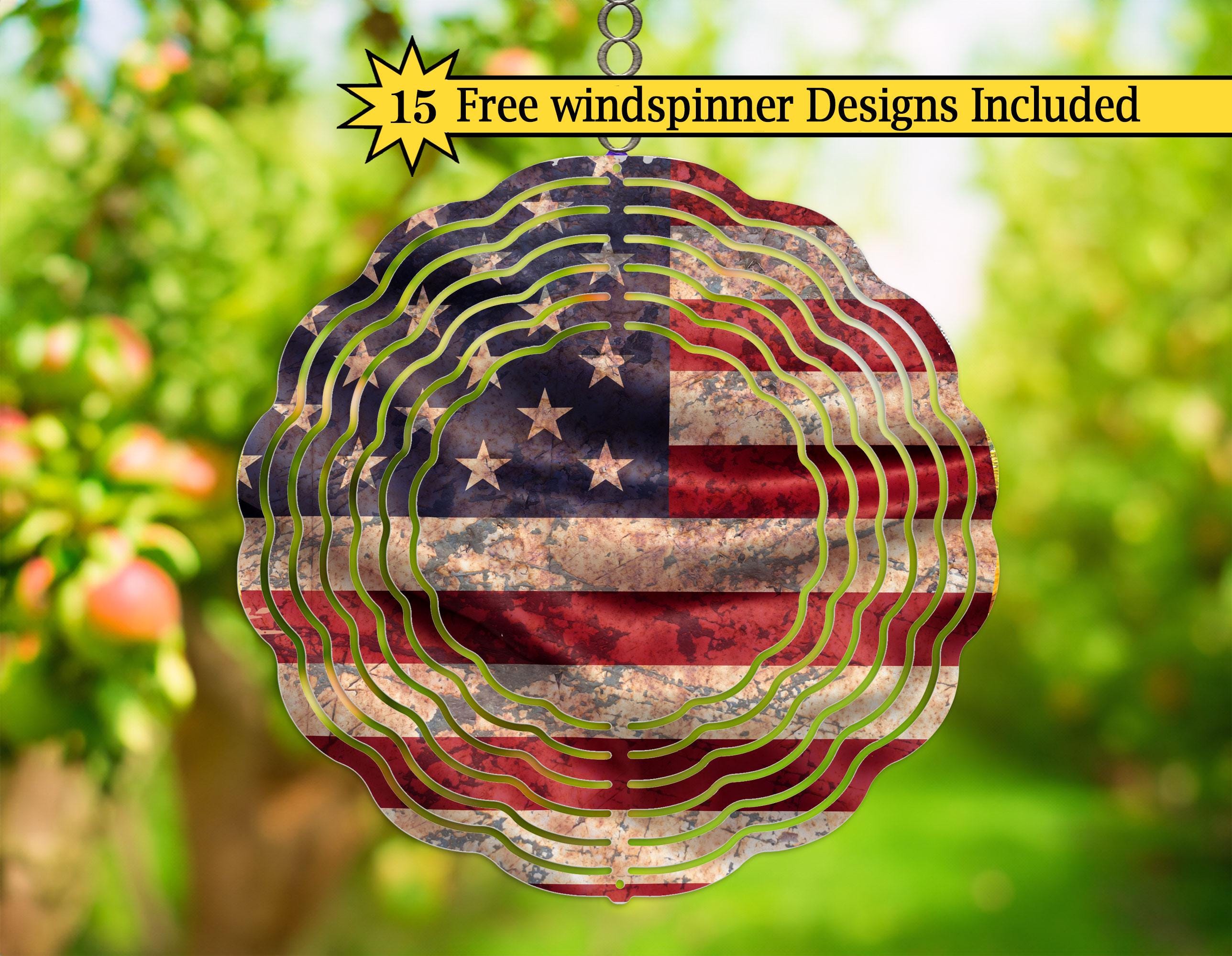 American Flag Wind Spinner Sublimation Design, Patriotic Spinner, Rustic Flag Template PNG, 4th of July Decor