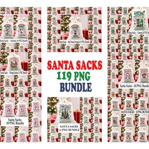 Santa Sack PNG Designs: Christmas Mega Bundle (Digital Download)