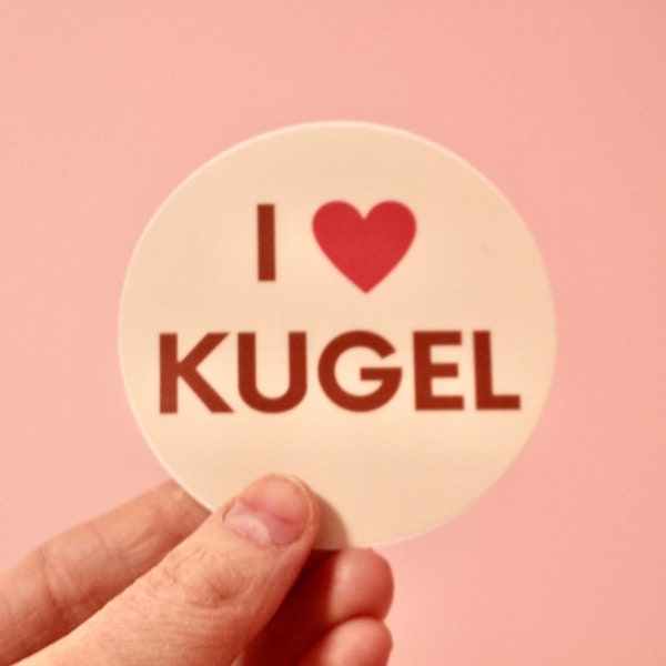 I HEART Kugel Sticker, food sticker, laptop water bottle decal, jewish gift, food gift, food decal, jewish decal, jewish sticker, stickers