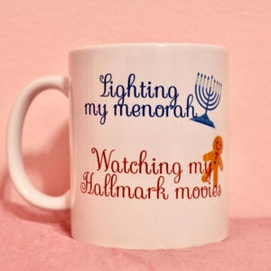 Lighting Menorah Hallmark Movie mug, Hanukkah Hallmark movie, holiday season, Hanukkah gift, holiday gift