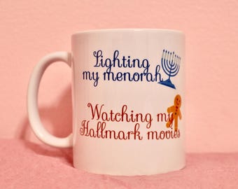 Hanukkah Hallmark Movie Mug, Holiday Season Gift
