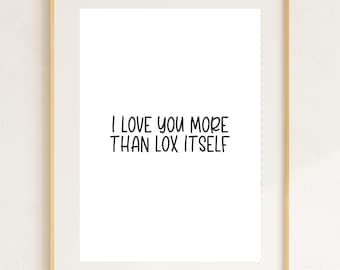 Lox Lover Foodie Print, Anniversary Gift (Digital Download)