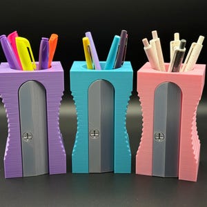 3D Printed Pencil Sharpener Holder - Teacher Gift Desk Organizer