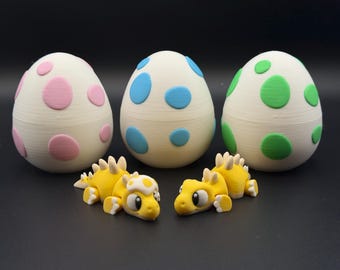 Flexi Stegosaurus Dinosaur Figure Optional Egg - 3D Printed Figure Party Favors