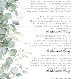 Elisabeth Elliot Poem | Do the Next Thing | Christian Wall Art ...