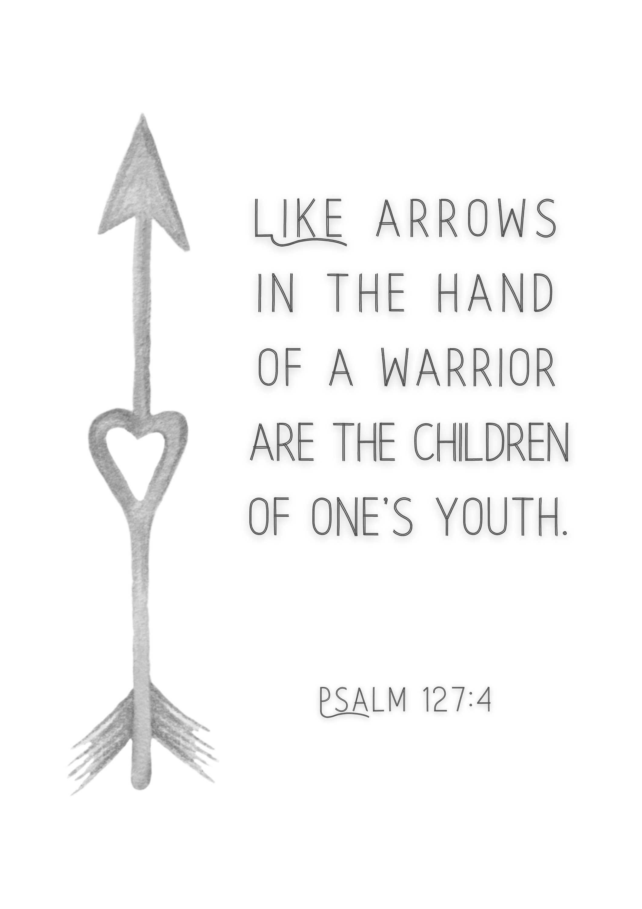 Psalm 127:4 Like Arrows in the Hands of a Warrior Are the Children of ...