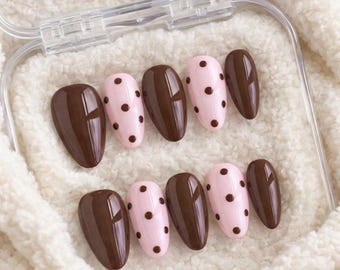Pastel French Tip Press On Nails, Handmade Nail Art