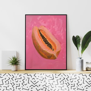 Papaya Art | Digital Download Wall Art | Fruit Wall Art | Tropical Art | Instant Download | Printable Poster