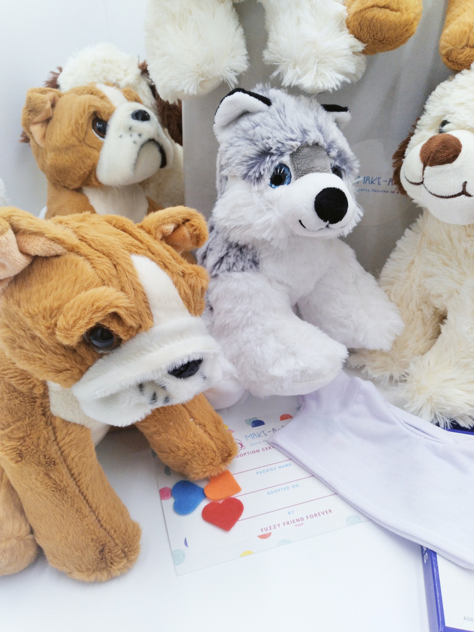 Mixed up 15 Pack Make Your Own Dog Party Kit Tshirts 10 Dog Plushie