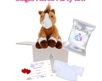 Single Stuff Your Own Plush Pony Kit: White Shirt, Kids Party Favor