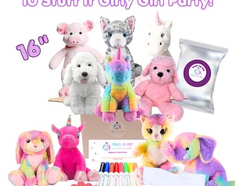 10 Pack 16 Inch stuff your own Girly Mix Party Favor Plushies: Optional T-shirts