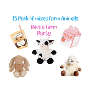 15 Pack Make Your Own Farm Party Kit With or Without T-shirts 10 Cow ...