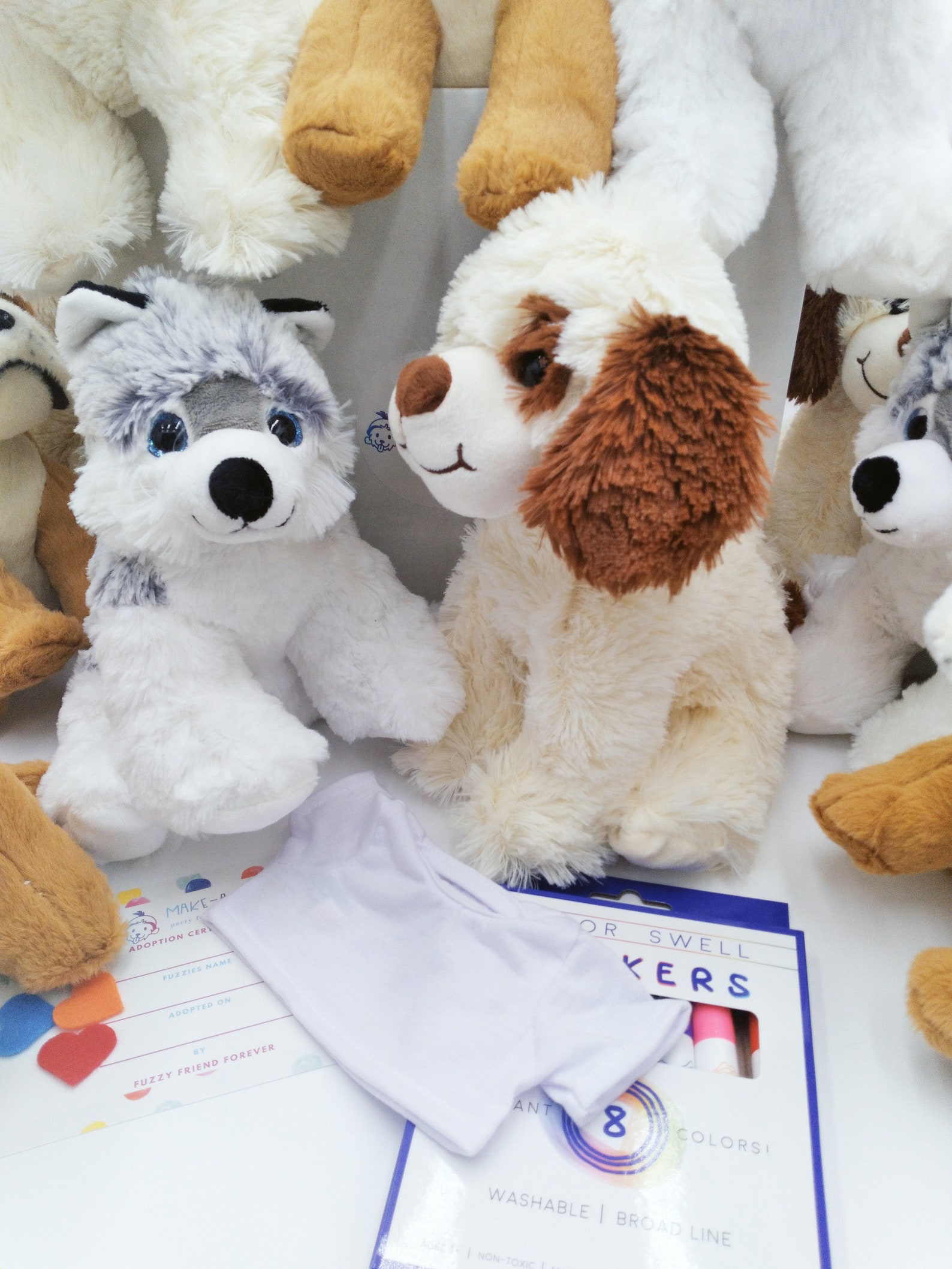 Mixed up 15 Pack Make Your Own Dog Party Kit Tshirts 10 Dog Plushie