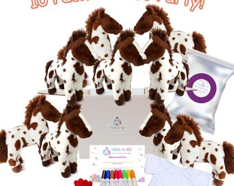 Pony Party Kit: 10 pack DIY Stuff-Your-Own Horse Plushies Pony makeapet