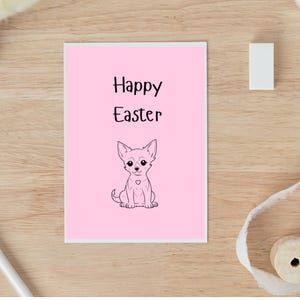 Carte de Pâques personnalisée, carte de Joyeuses Pâques, carte de Pâques de chien, carte de lapin de Pâques, cadeaux de Pâques de chien, carte de chien, chien de Pâques, cartes de Pâques mignonnes