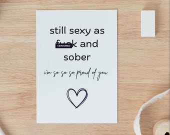 Sober Anniversary Card, Sober Card, Sober Gift, One Year Sober, Another Year Sober, Sober Era, Sober Gift, Sobriety Card For Him, Her