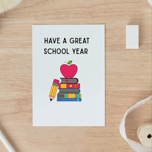 Happy First Day Of School Card, Greeting Card, Back To School Card, Teacher Card, Student Card, New Teacher, Back To School Cards, Greeting