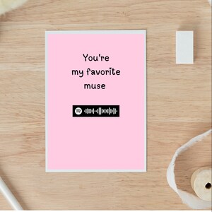 personalized Spotify card,happy anniversary card, anniversary card for wife, for husband, cute anniversary card, gift for him