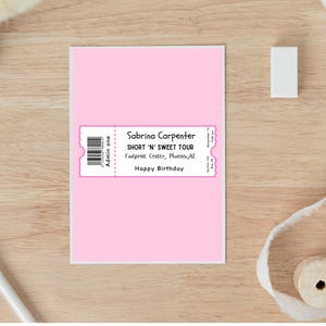 Cartão de ingresso de show personalizado, presente de revelação de aniversário, ingresso para um convidado, revelação de presente, ingresso para show, ingresso para show de teatro, lembrança de lembrança