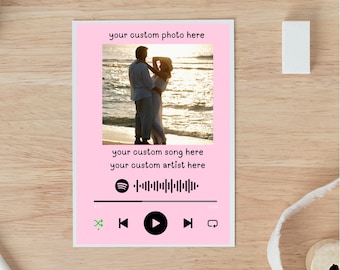 Personalized Song Card: Custom Music Print, Streaming Card