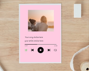 Personalized Song Card: Custom Music Print, Streaming Card