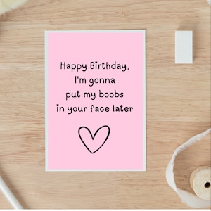 Tarjeta de cumpleaños sucia para él, tarjeta de cumpleaños obscena para el marido, tarjeta de cumpleaños del novio, tarjeta de juego de palabras, regalo de cumpleaños, tarjeta de aniversario