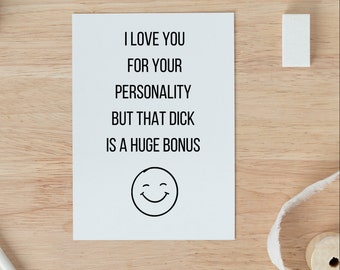 Dirty Love Card for Him, Raunchy Love Card for Husband, Boyfriend Love Card, Pun Card, Boyfriend Gift,Anniversary Card