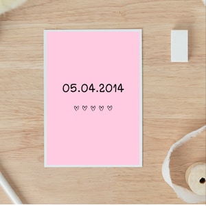 personalized anniversary date card,happy anniversary card, anniversary card for wife, for husband, cute anniversary card, gift for him