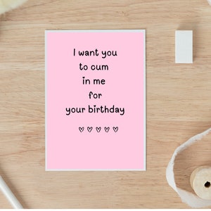 Tarjeta de cumpleaños sucia para él, tarjeta de cumpleaños obscena para el marido, tarjeta de cumpleaños del novio, tarjeta de juego de palabras, regalo de cumpleaños, tarjeta de aniversario