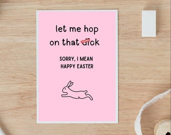 Dirty Easter Funny Adult Easter Card | Dirty Spring Holiday Card Easter Candy For Husband For Wife For Boyfriend For Girlfriend FWB Card