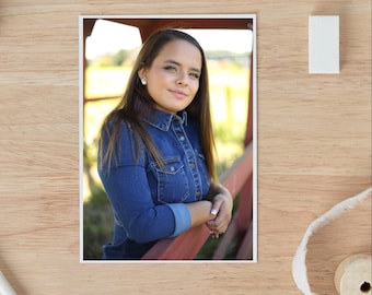Tarjeta fotográfica personalizada: felicitación personalizada de cumpleaños o aniversario.