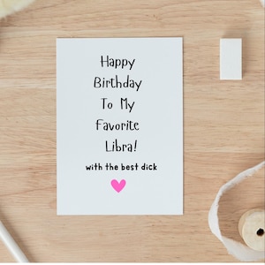 Tarjeta de cumpleaños del signo del zodíaco Libra para él, tarjeta de cumpleaños atrevida para esposo, tarjeta de cumpleaños para novio, tarjeta, regalo de cumpleaños, tarjeta de aniversario