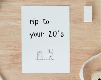Kartka urodzinowa z okazji 30. urodzin RIP Twenties: Zabawna, ręcznie robiona kartka