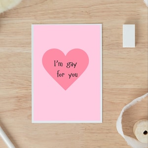 Carte coeur Gay pour vous Saint-Valentin, carte gay drôle de Saint-Valentin, cadeau d'anniversaire LGBTQ drôle, carte d'anniversaire lesbien, cadeaux lesbiens