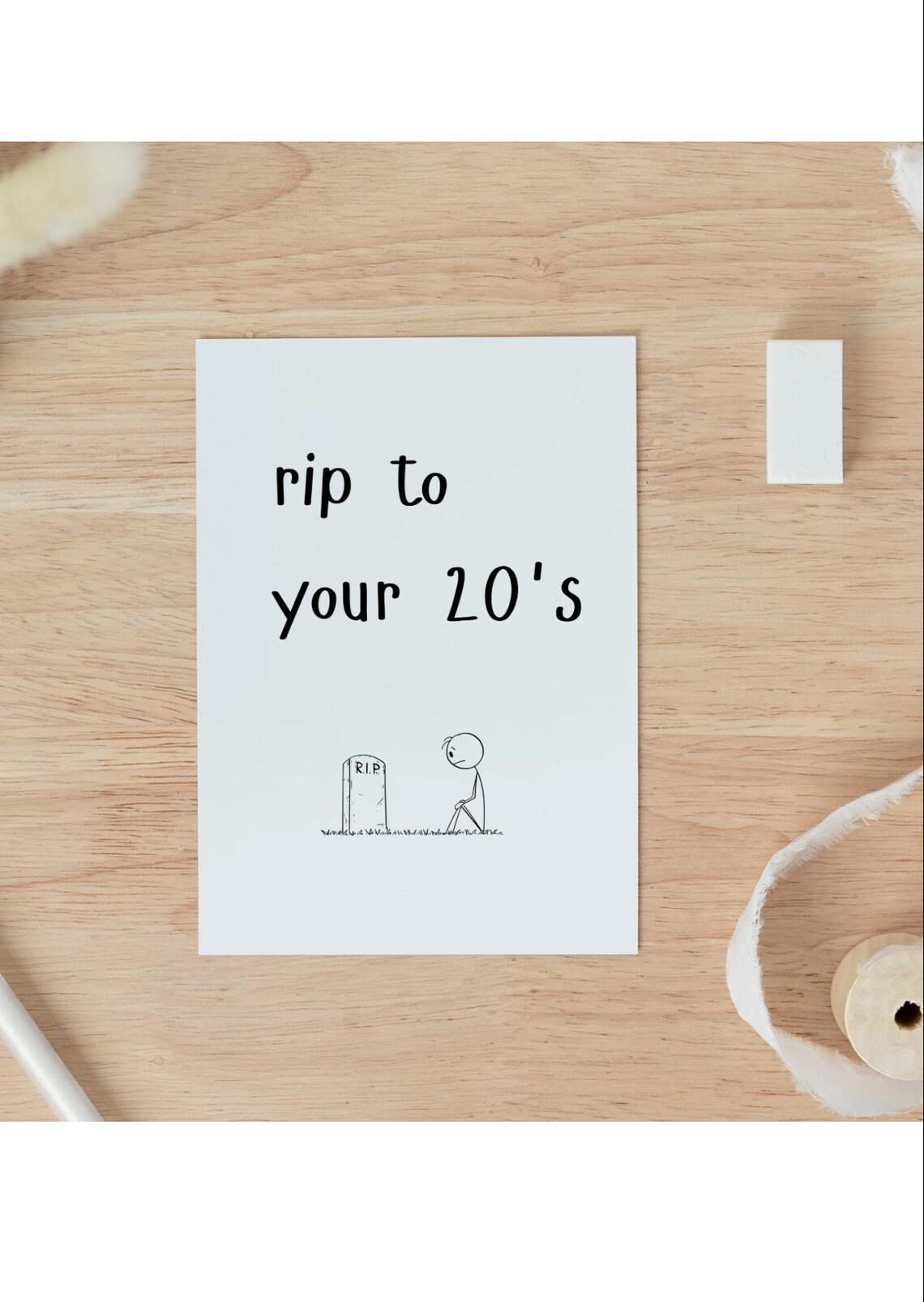 RIP Twenties 30th Birthday Card: Funny Handmade Card - Etsy