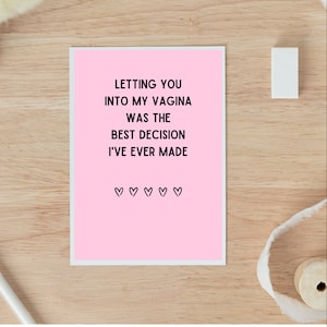 Tarjeta de amor sucio para él, tarjeta de amor obsceno para esposo, tarjeta de amor para novio, tarjeta de juego de palabras, regalo para novio, tarjeta de aniversario