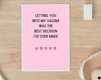 Carte d'amour sale pour lui, carte d'amour torride pour mari, carte d'amour de petit ami, carte de jeu de mots, cadeau de petit ami, carte d'anniversaire