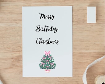 Christmas Birthday Card December Birthday Card Merry Birthday Card for Her Birthday Christmas Card Funny Happy Birthday Card for Him