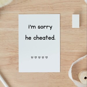 I'm sorry, sympathy card, in sympathy greeting card, thinking of you bereavement condolence grieving card, break up card, I'm sorry cards