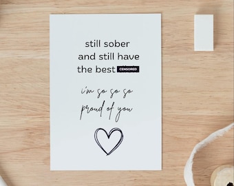 Tarjeta de aniversario de sobriedad: Regalo de sobriedad hecho a mano