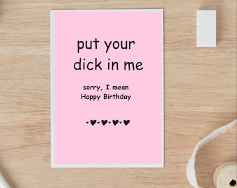 Carte d'anniversaire sale pour lui, carte d'anniversaire torride pour mari, carte d'anniversaire de petit ami, carte de jeu de mots, cadeau d'anniversaire, carte d'anniversaire